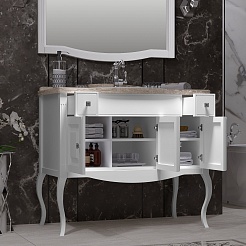 Opadiris Мебель для ванной Лаура 100 белая, мраморная столешница – фотография-8